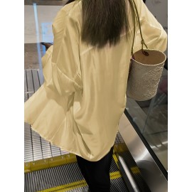 女性用のエレガントなピンク色のボタンフレンチカジュアルシャツジャケット - カジュアルでシックなスタイル、日焼け防止、軽量なアウター、春夏に最適、多用途のジャケット|ソフィスティケートなスタイル|オープンフロントジャケット
