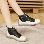 ミニマルデザイン Ankle Booties、サイドジッパー、オールシーズン対応、カジュアル