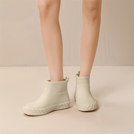 1足 レインブーツ レディース PVC ショート 防水 軽量 雨靴 雨の日 滑り止め 通勤 通学 梅雨対策 晴雨兼用 レインシューズ カジュアル おしゃれ 柔らかい 履きやすい ショートブーツ きれい 女性用 ファッション ラウンドトゥ アウトドア キッチン ガーデン バイク 釣り用