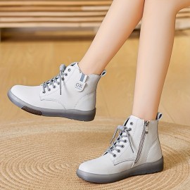 レディース カジュアルハイカットスニーカー、サイドファスナー、歩きやすい