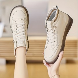 女性用ショートブーツ、ファッションベアプリント、白い靴、春秋の万能屋外スポーツハイカットカジュアルボードシューズ