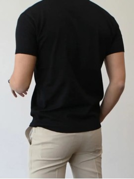 1枚 メンズ オールシーズン ビジネスカジュアル Vネック 半袖ニットセーター - ソリッドブラック、レギュラーフィット、手洗い可能、オフィス＆カジュアルウェアに適した多用途服装 | Vネックスウェーターセーター | 滑らかな生地