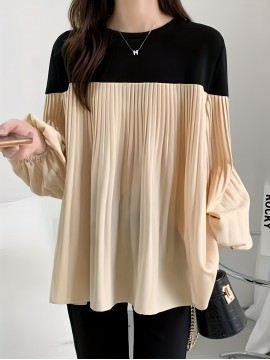 ローカル - 流行新デザイン 日本製春・夏オーバーサイズ　ロング８４センチファッション なだれ感のシャツ 女性用のゴム仕様のランタンスリーブ カラーブロックでのパッチワーク 長袖シャツ アウトドア、ホームウェア、通勤にも ファッションでエレガント